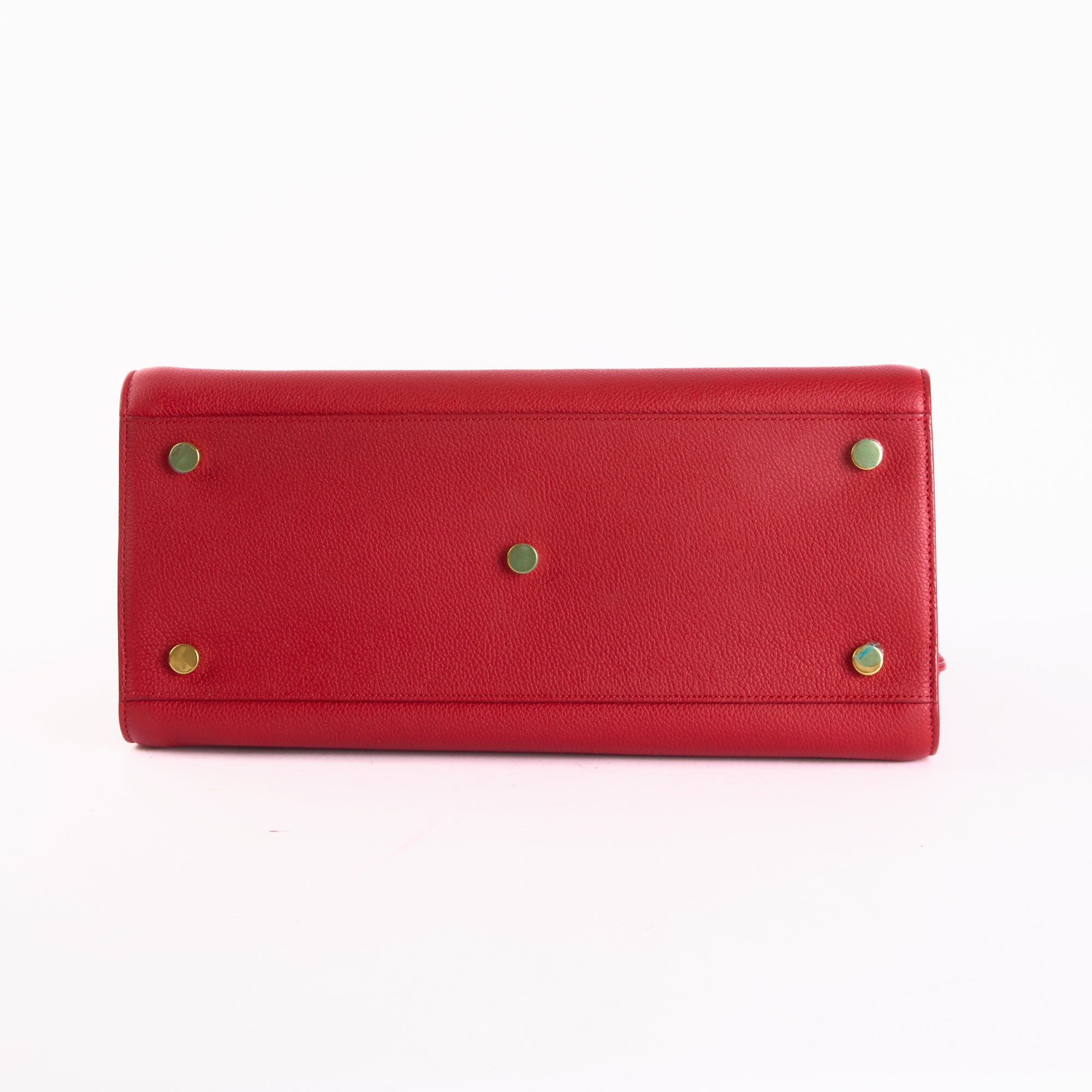 SAINT LAURENT - Large Red Leather Day Handbag 