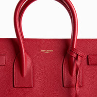 SAINT LAURENT - Large Red Leather Day Handbag 