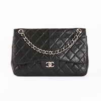 CHANEL - Sac bandoulière Jumbo cuir serpent noir - Hand bag