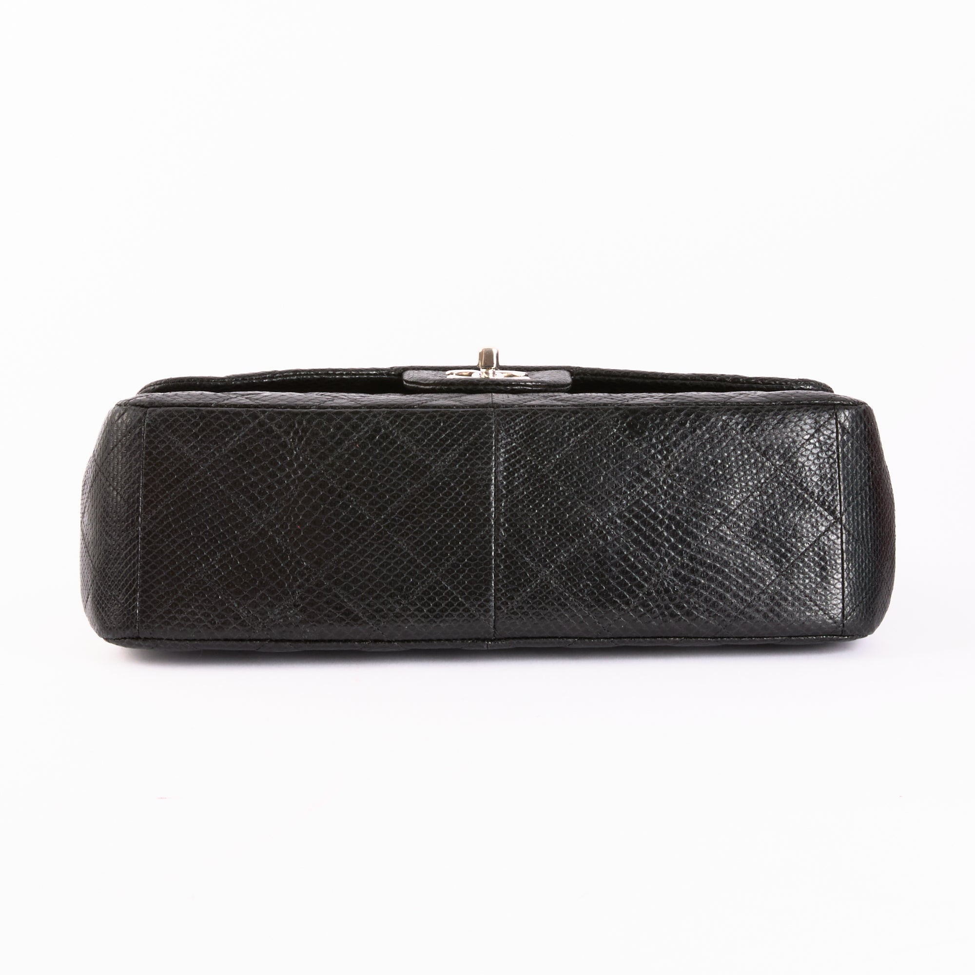 CHANEL - Sac bandoulière Jumbo cuir serpent noir - Hand bag