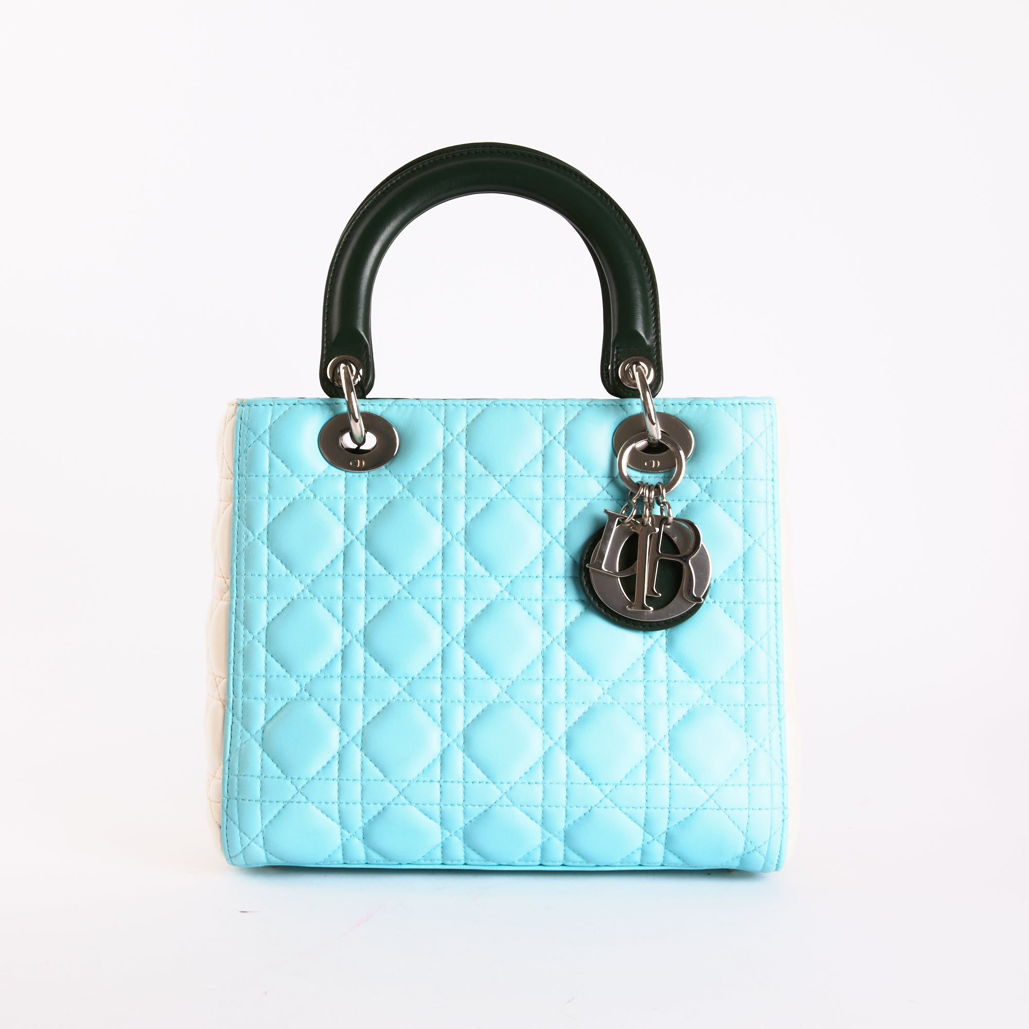 DIOR - Sac à main Medium Lady Dior cuir tricolore - Hand Bag