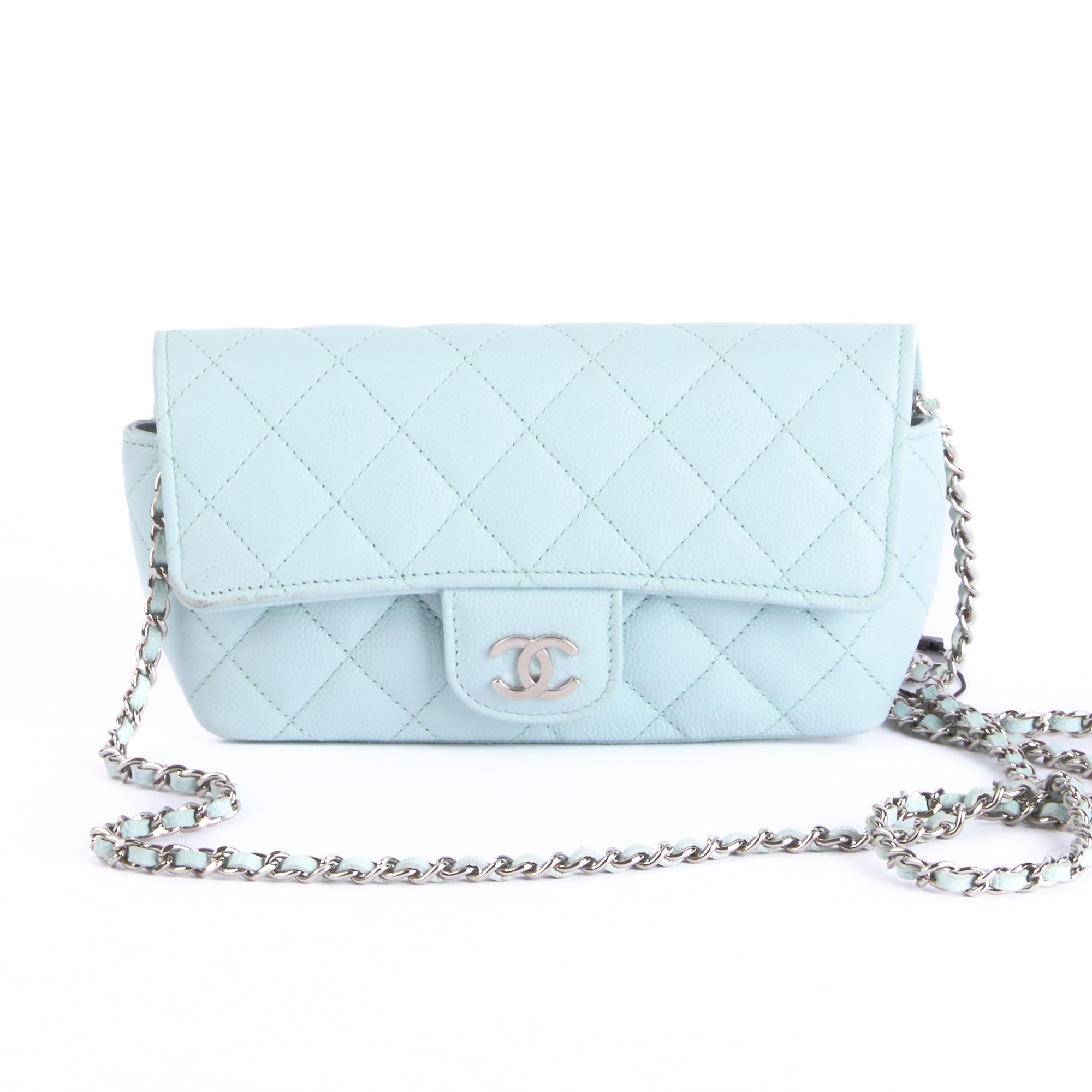 CHANEL - Pochette Timeless Caviar Bleu Ciel - Shoulder Bag