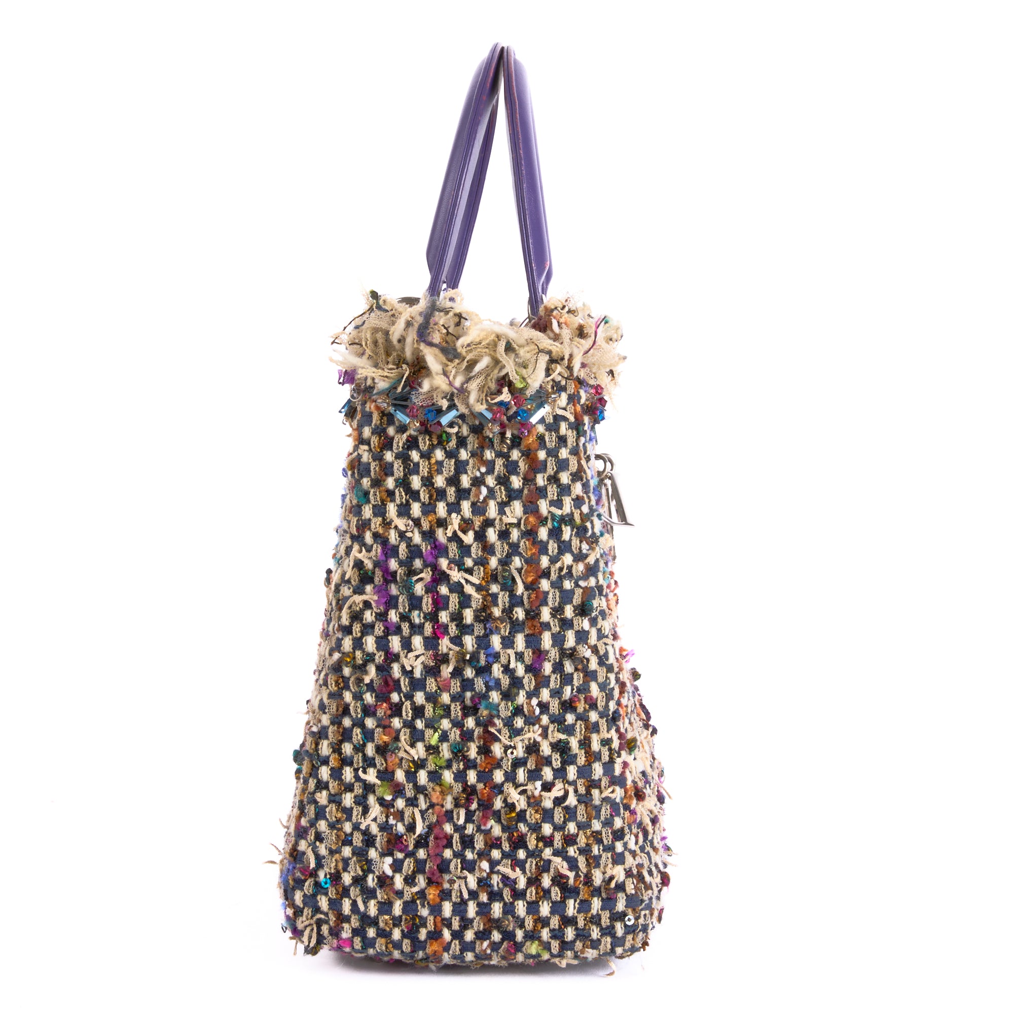 DIOR - Sac à main Lady Dior Medium Tweed Franges multicolore - Hand Bag