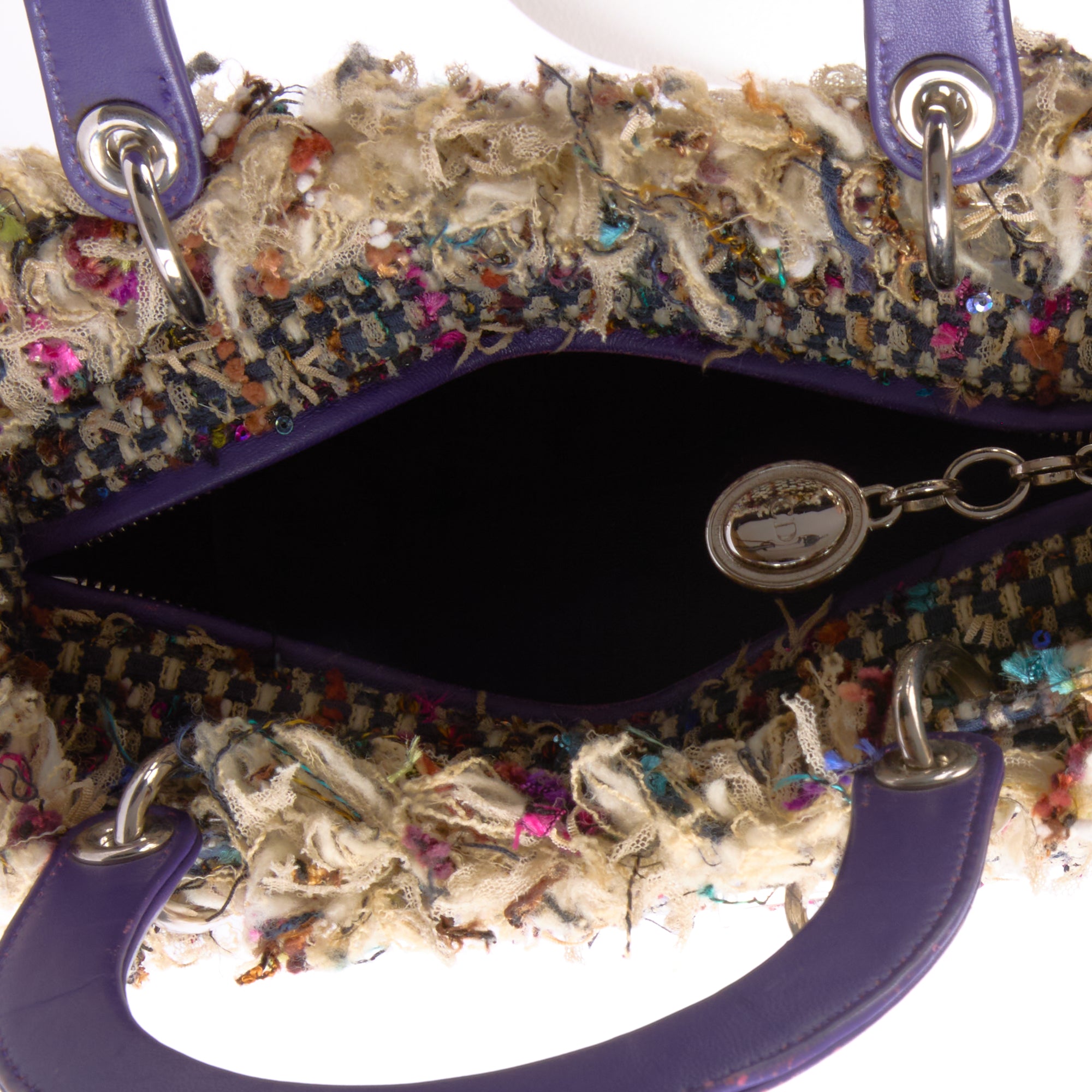 DIOR - Sac à main Lady Dior Medium Tweed Franges multicolore - Hand Bag