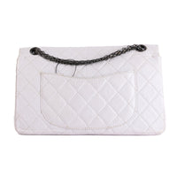 CHANEL - Sac à main 2.55 en Cuir Matelassé Blanc - Hand bag