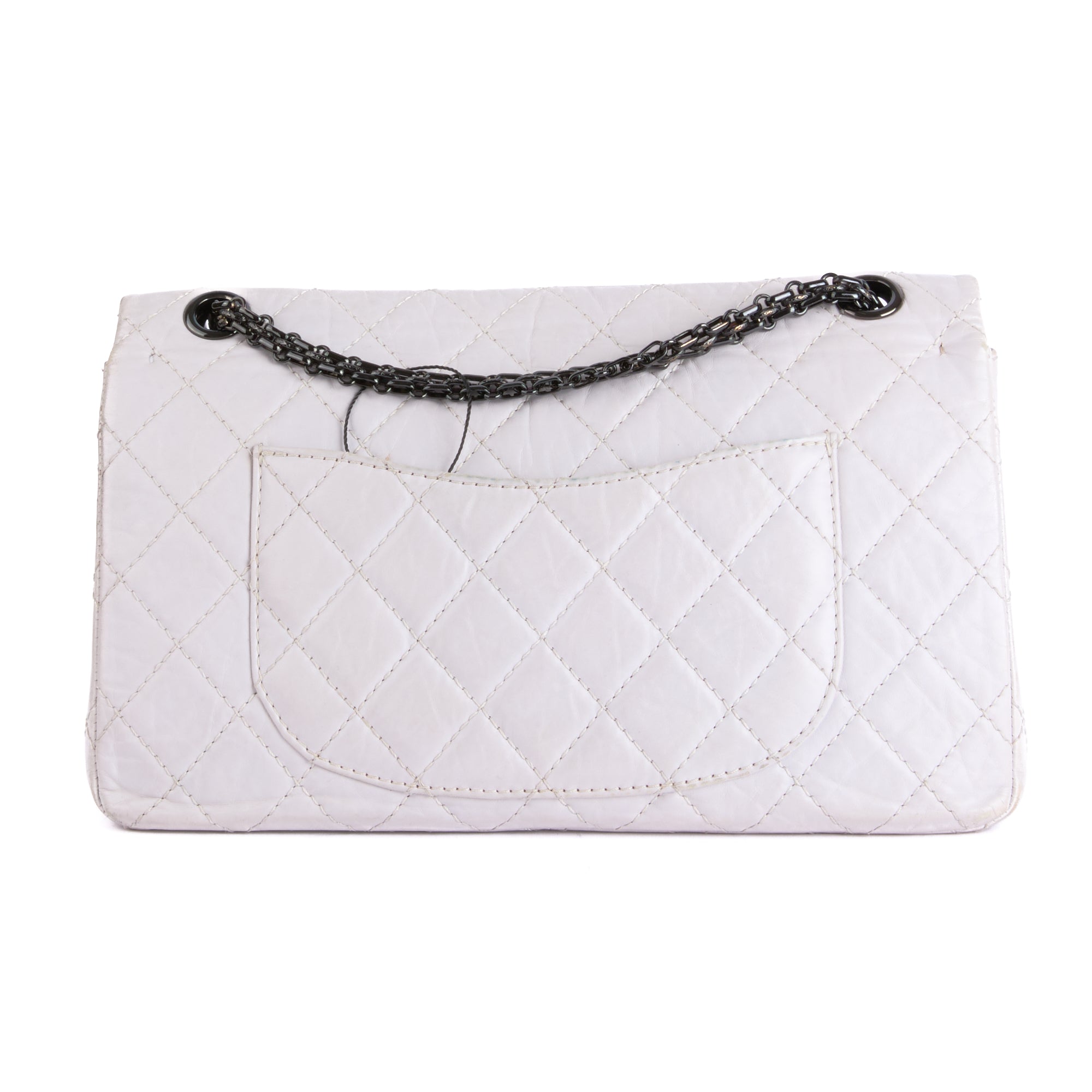 CHANEL - Sac à main 2.55 en Cuir Matelassé Blanc - Hand bag