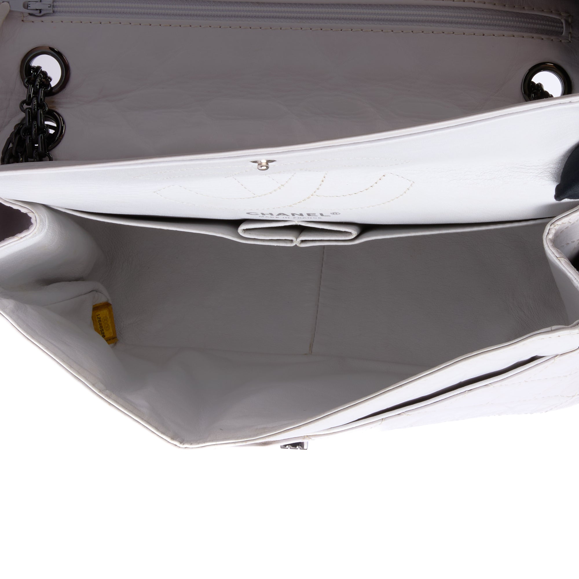 CHANEL - Sac à main 2.55 en Cuir Matelassé Blanc - Hand bag