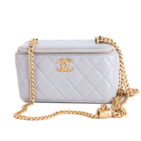 CHANEL - Sac bandoulière Vanity Logo cc cuir Gris - Hand Shoulder Bag