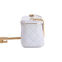 CHANEL - Sac bandoulière Vanity Logo cc cuir Gris - Hand Shoulder Bag