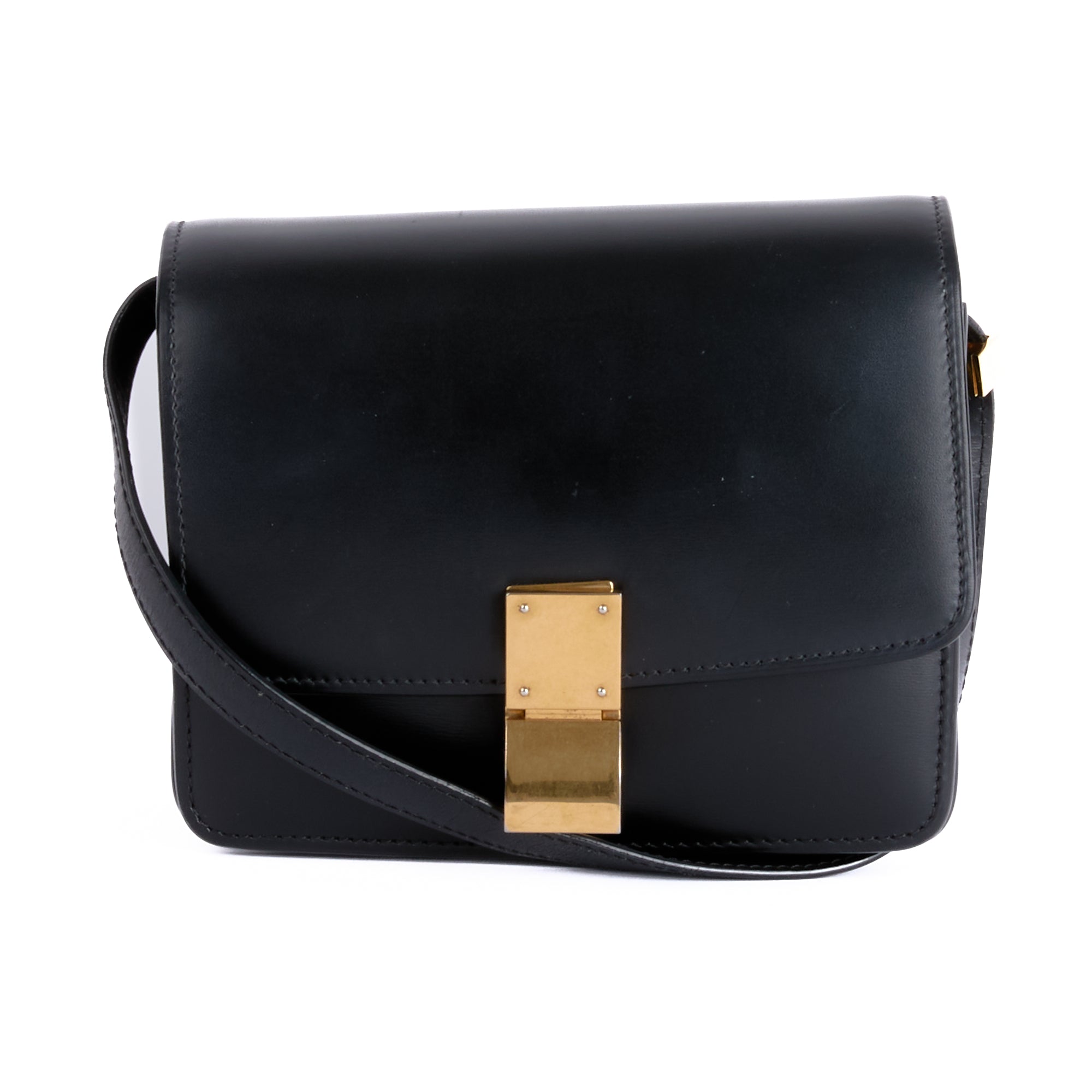 CELINE - Sac bandoulière Mini Box cuir noir - Hand Bag