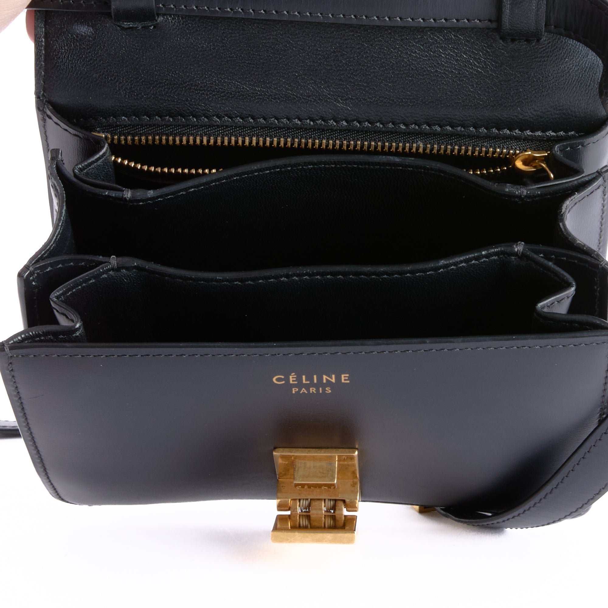 CELINE - Sac bandoulière Mini Box cuir noir - Hand Bag