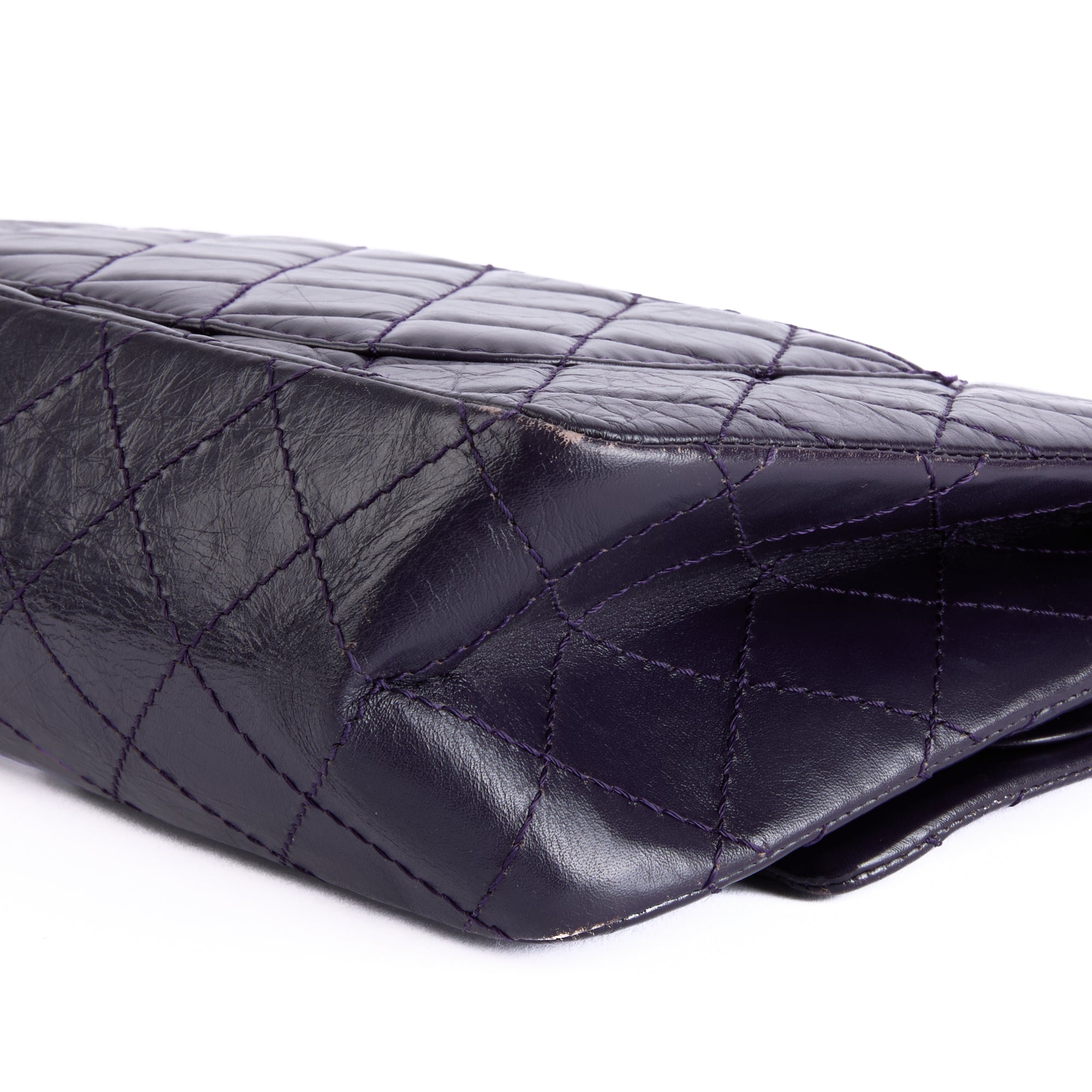 CHANEL - Sac bandoulière 2.55 Medium cuir violet - Hand Shoulder Bag