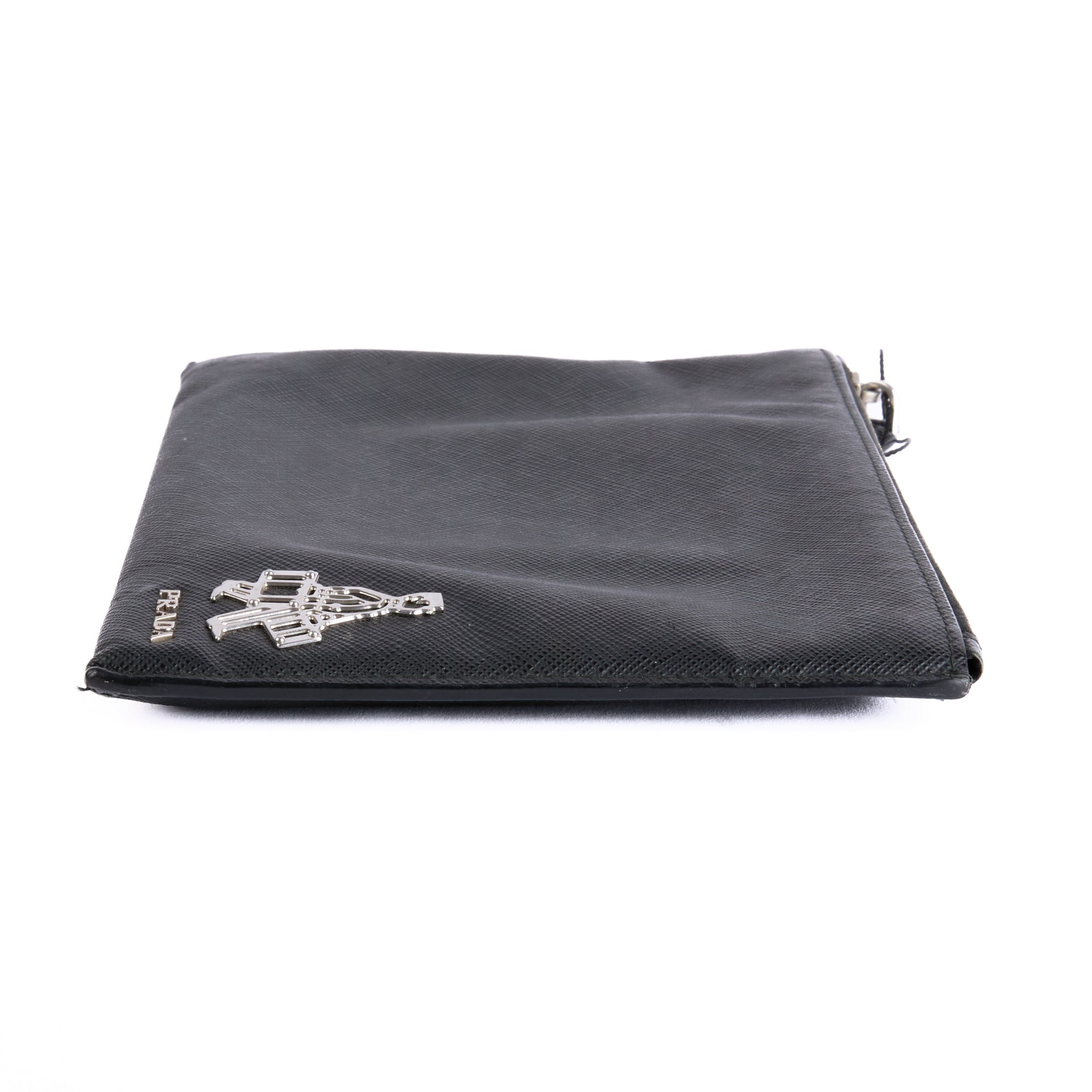 PRADA - Sac Pochette Voyage cuir Saffiano Noir - Clutch Pouch