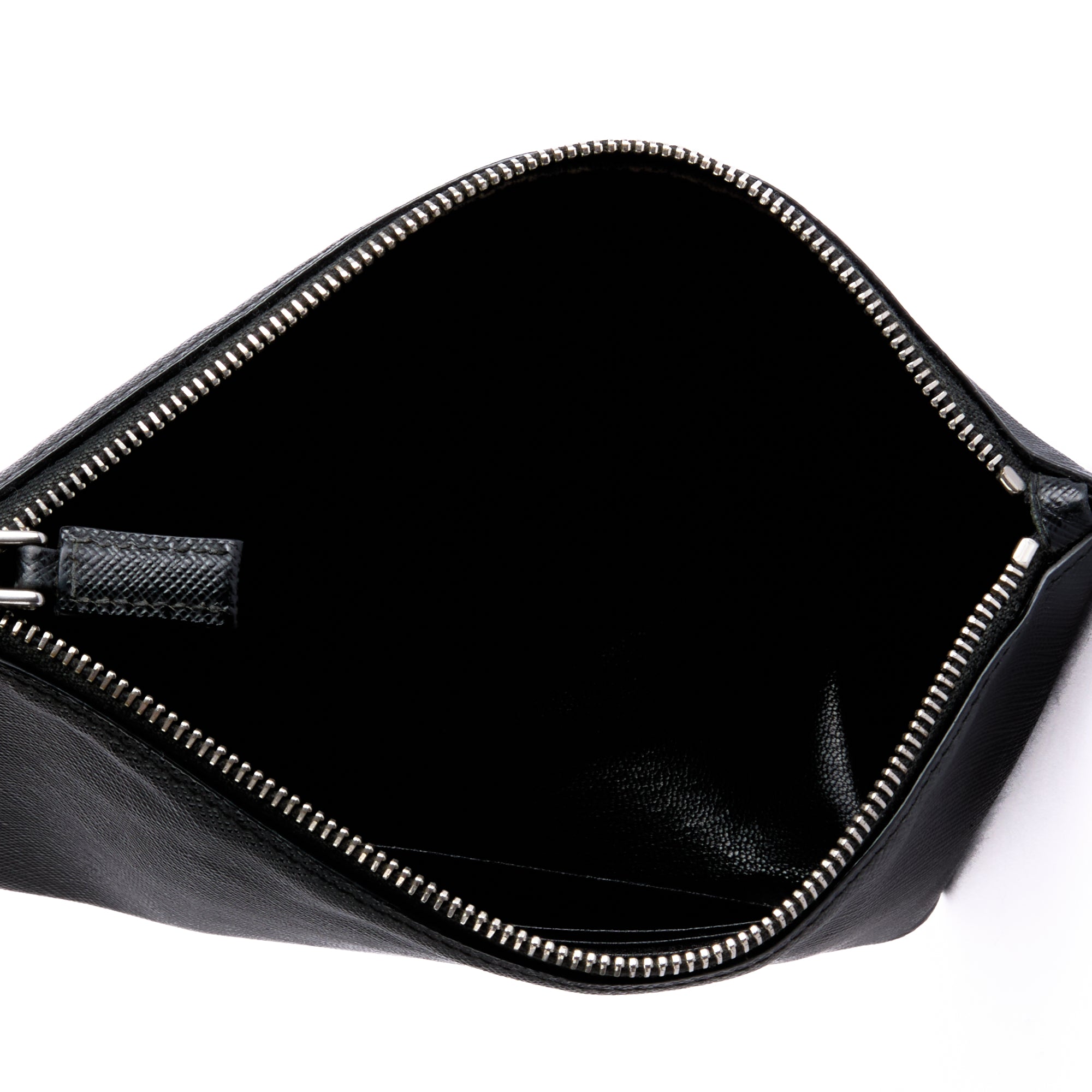PRADA - Sac Pochette Voyage cuir Saffiano Noir - Clutch Pouch