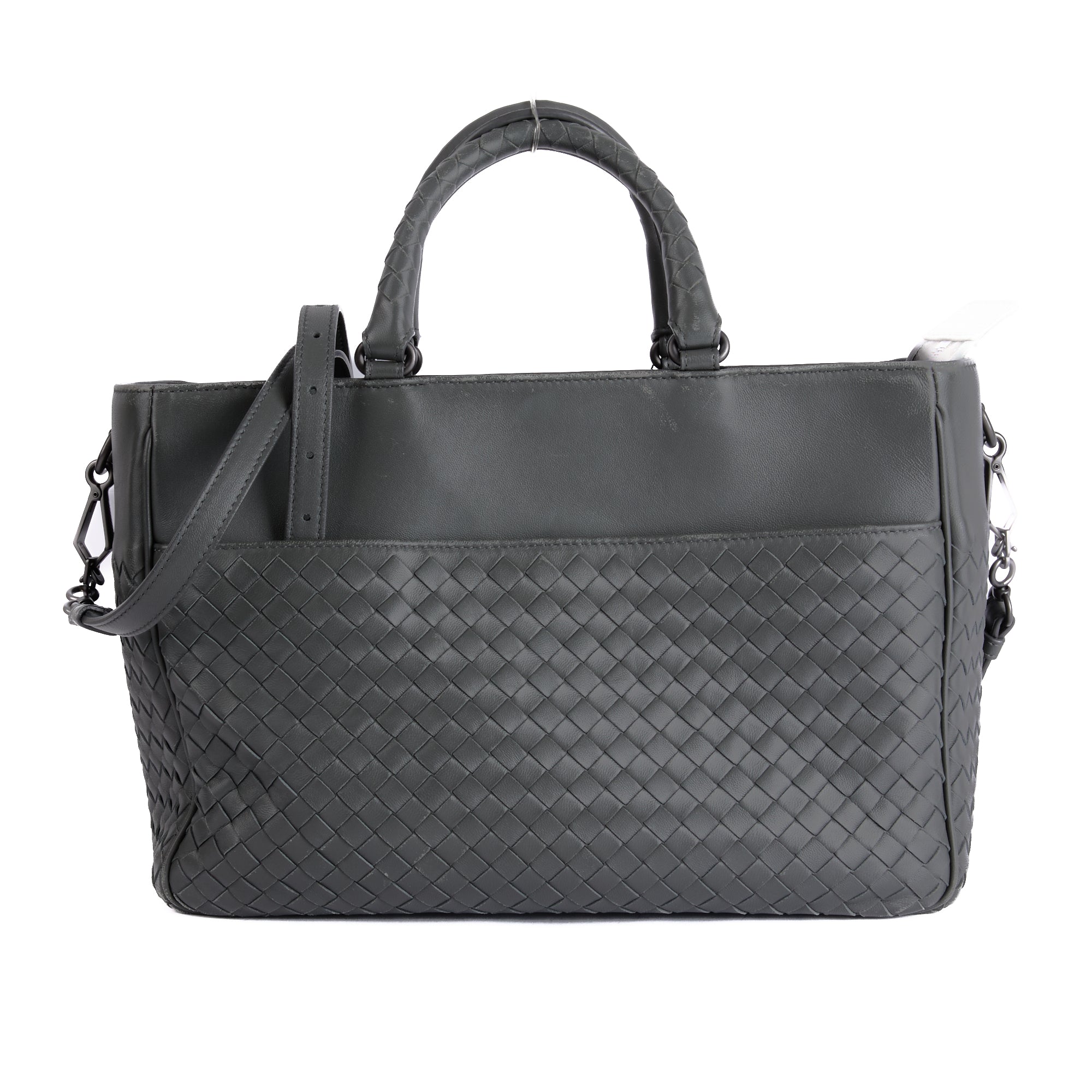 BOTTEGA VENETA - Sac à main Cabas cuir Intrecciato gris - Hand Bag