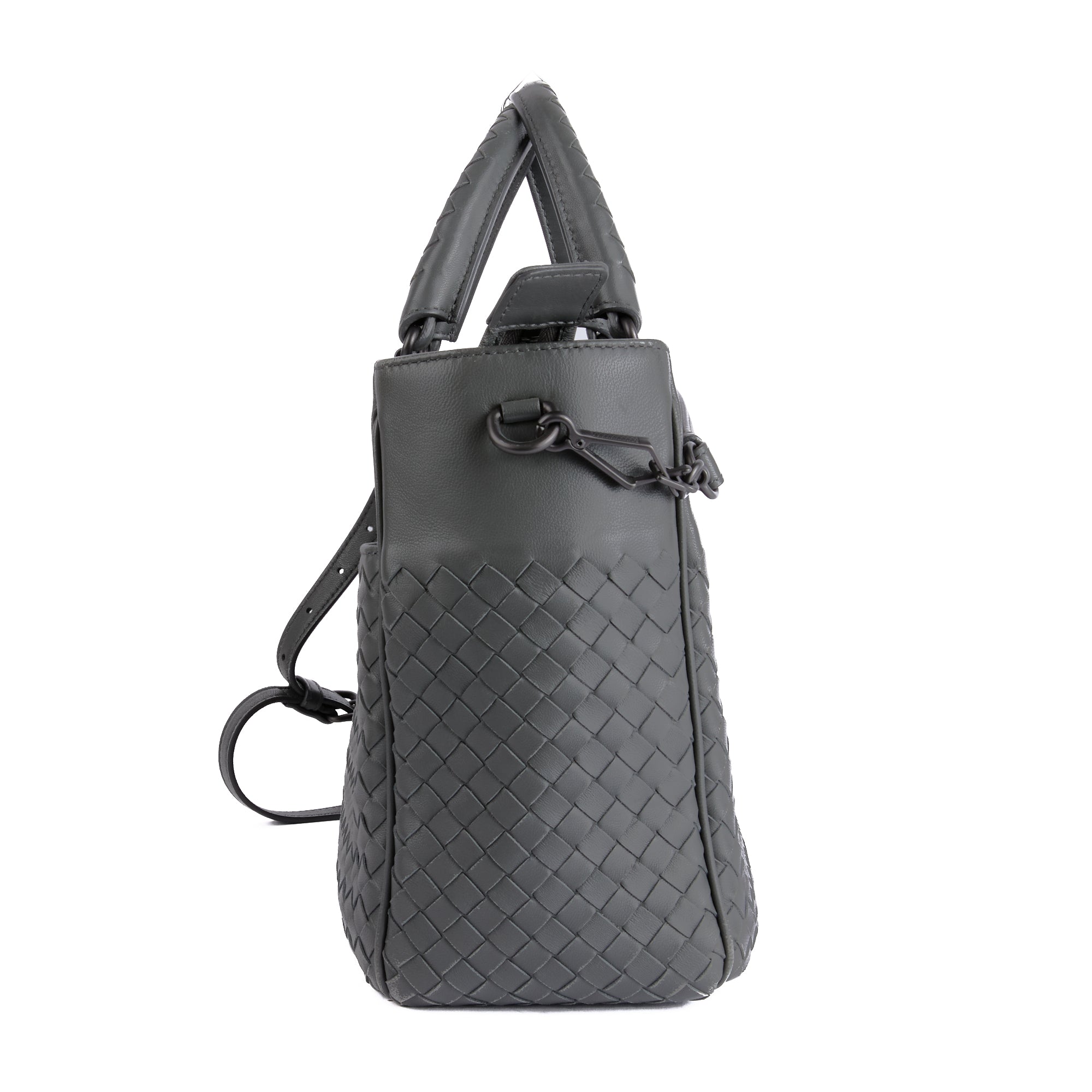 BOTTEGA VENETA - Sac à main Cabas cuir Intrecciato gris - Hand Bag