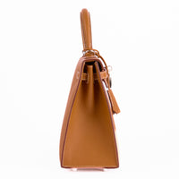 HERMES - Kelly 25 Sellier handbag in Epsom Gold leather - Hand Bag
