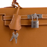 HERMES - Kelly 25 Sellier handbag in Epsom Gold leather - Hand Bag