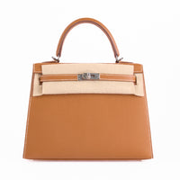 HERMES - Kelly 25 Sellier handbag in Epsom Gold leather - Hand Bag