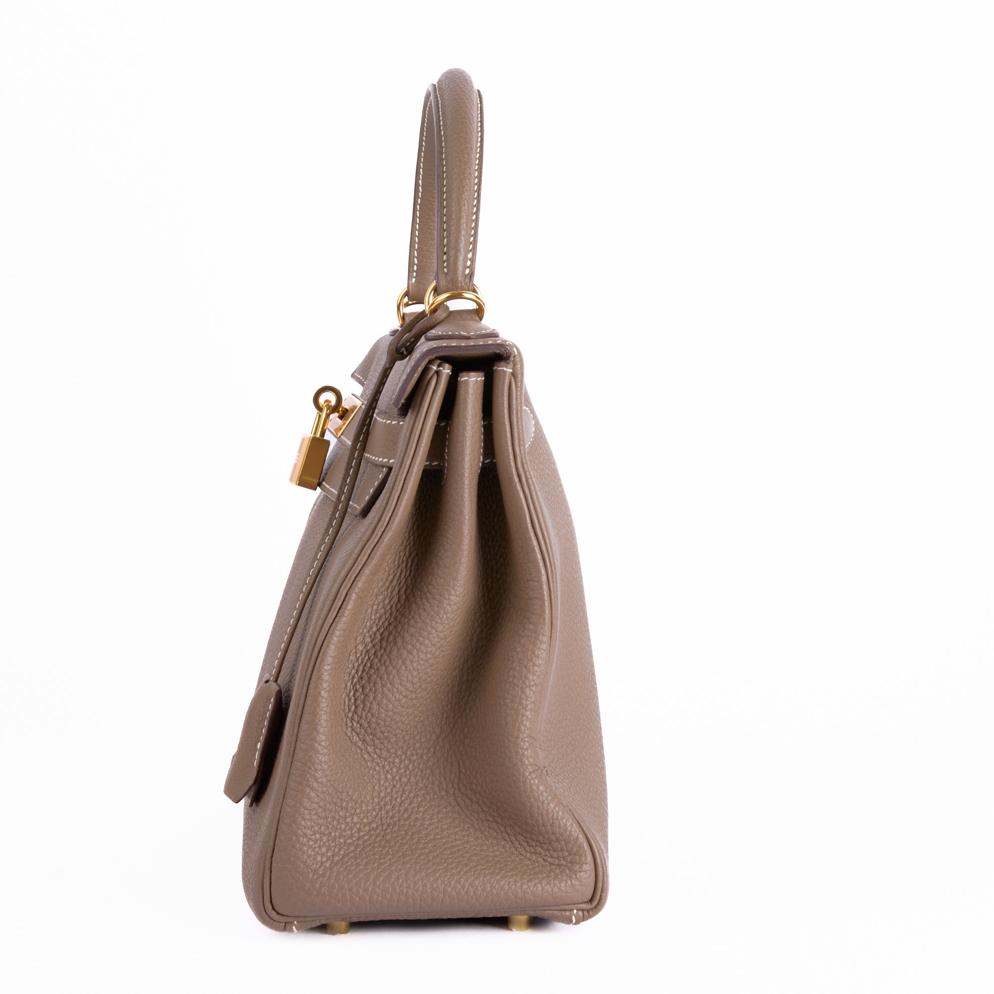 HERMES - Sac à main Kelly 28 cuir Togo Étoupe - Hand Bag