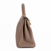 HERMES - Sac à main Kelly 28 cuir Togo Étoupe - Hand Bag