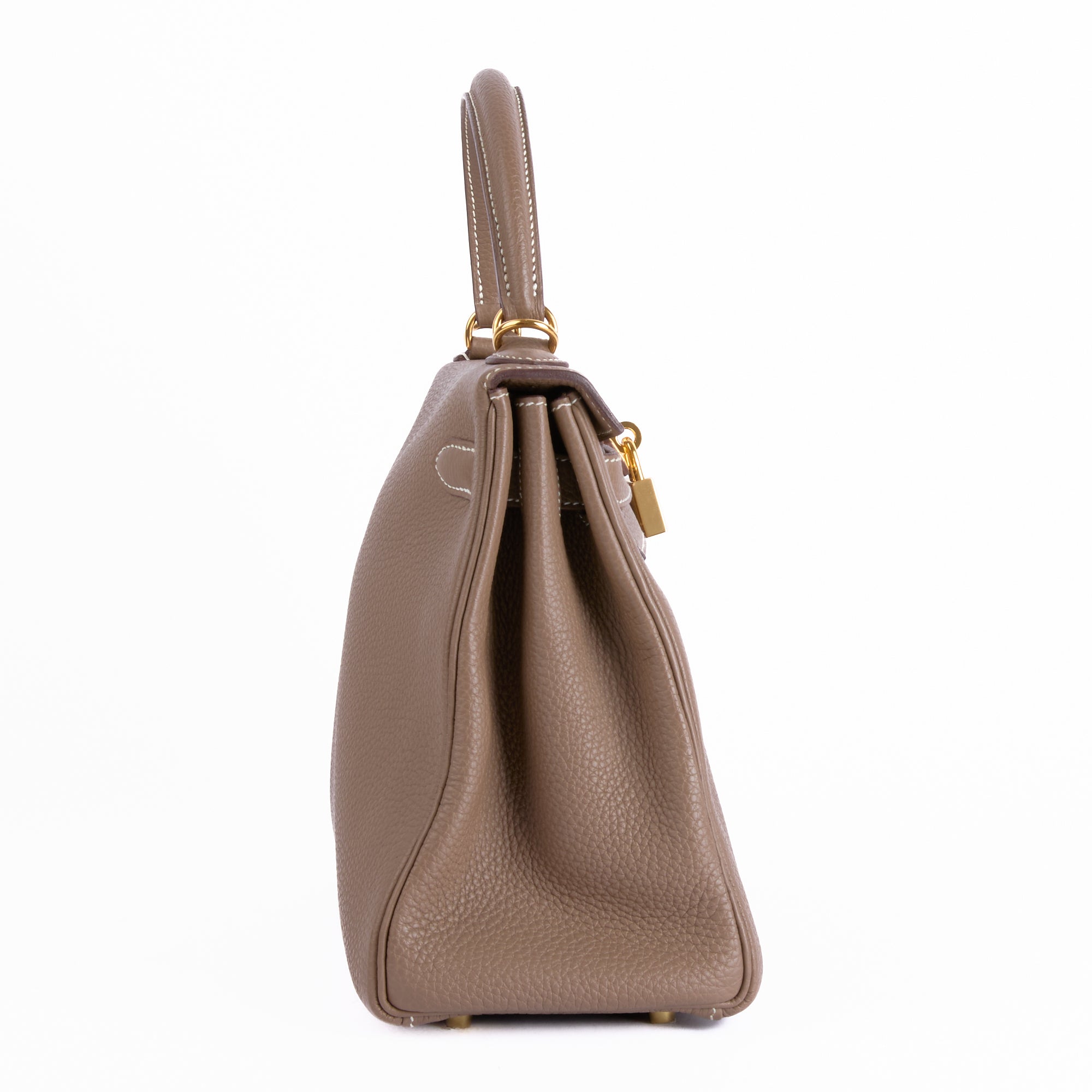 HERMES - Sac à main Kelly 28 cuir Togo Étoupe - Hand Bag