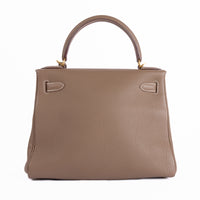 HERMES - Sac à main Kelly 28 cuir Togo Étoupe - Hand Bag
