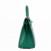 HERMES - Sac à main Kelly 28 cuir Veau Madame Vert Moyen - Hand Bag