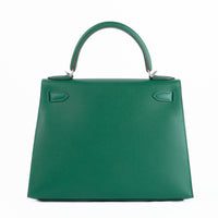 HERMES - Sac à main Kelly 28 cuir Veau Madame Vert Moyen - Hand Bag