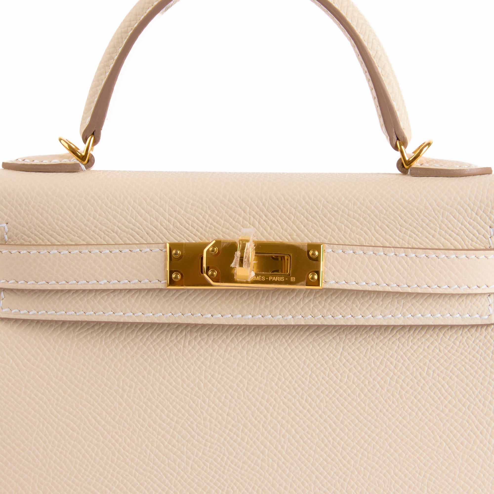 HERMES - Sac à main Mini Kelly cuir Epsom Craie - Hand Bag