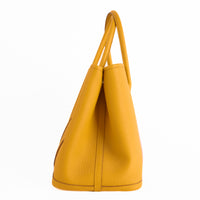 HERMES - Garden Party 36 Handbag in Amber Yellow Country Cowhide Leather - Hand Bag