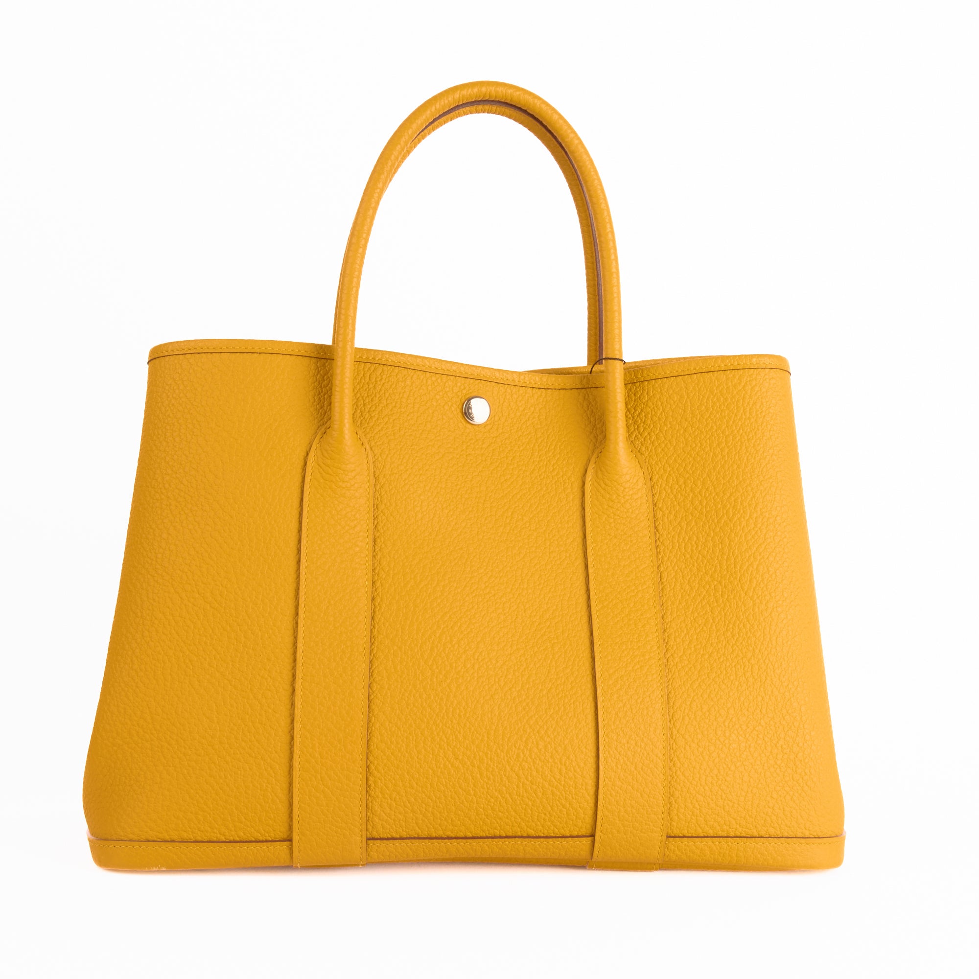 HERMES - Garden Party 36 Handbag in Amber Yellow Country Cowhide Leather - Hand Bag
