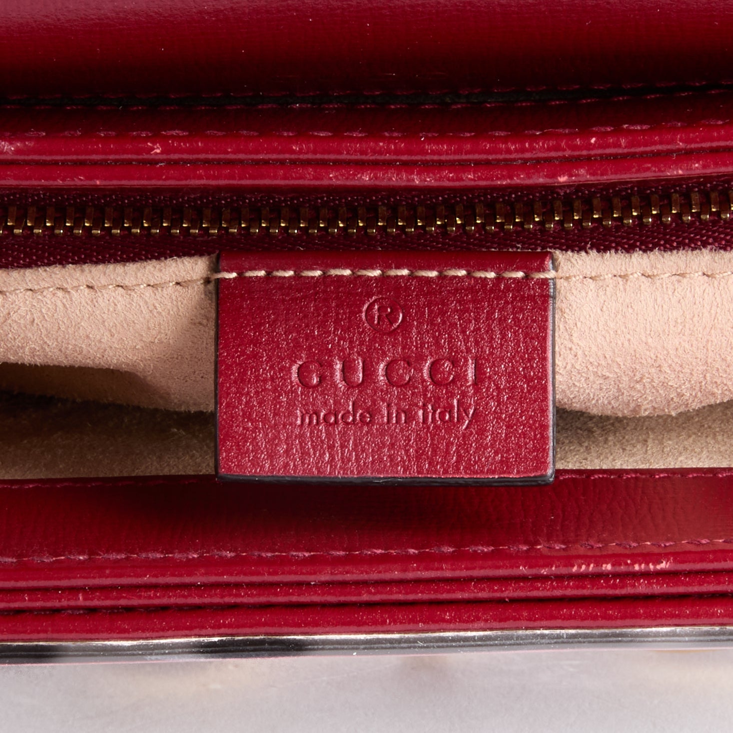 GUCCI - Horsebit 1955 Handbag, GG Guccissima Canvas, Burgundy Leather