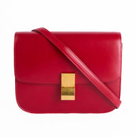 CELINE - Sac Bandoulière Classic Box Cuir rouge - Hand Bag