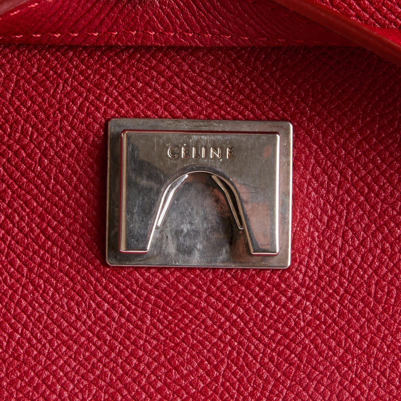 CELINE - Sac à main Belt Medium cuir rouge - Hand bag