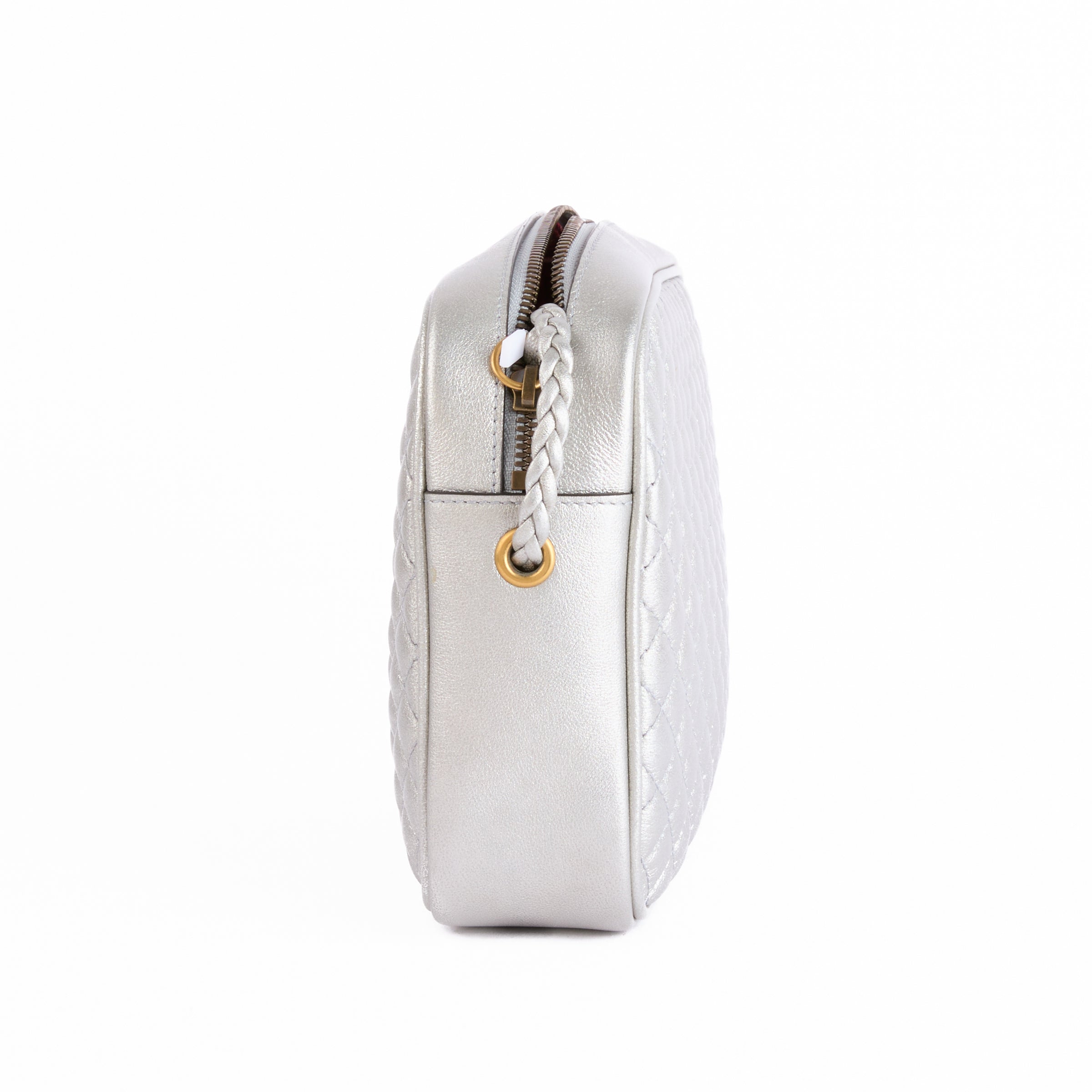 GUCCI - Trapuntana silver quilted leather shoulder bag - Handbag 