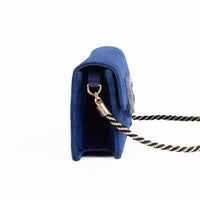 GUCCI - Sac à main Broadway Crystal velours bleu - Hand bag