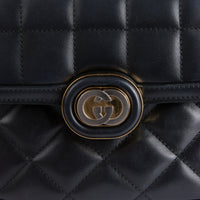 GUCCI - Sac bandoulière Mini Deco cuir noir - Hand bag