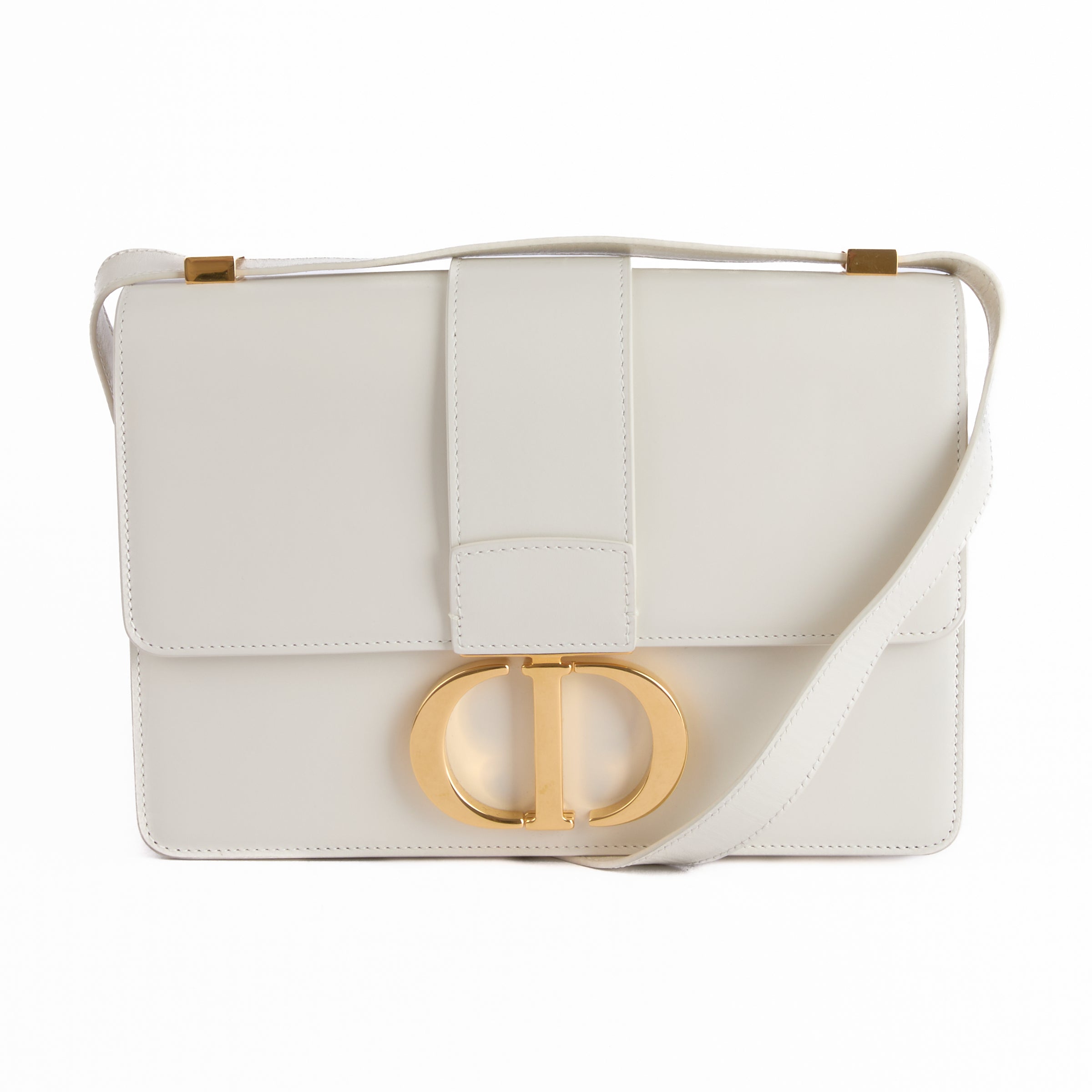 DIOR - 30 Montaigne handbag in white leather - Handbag