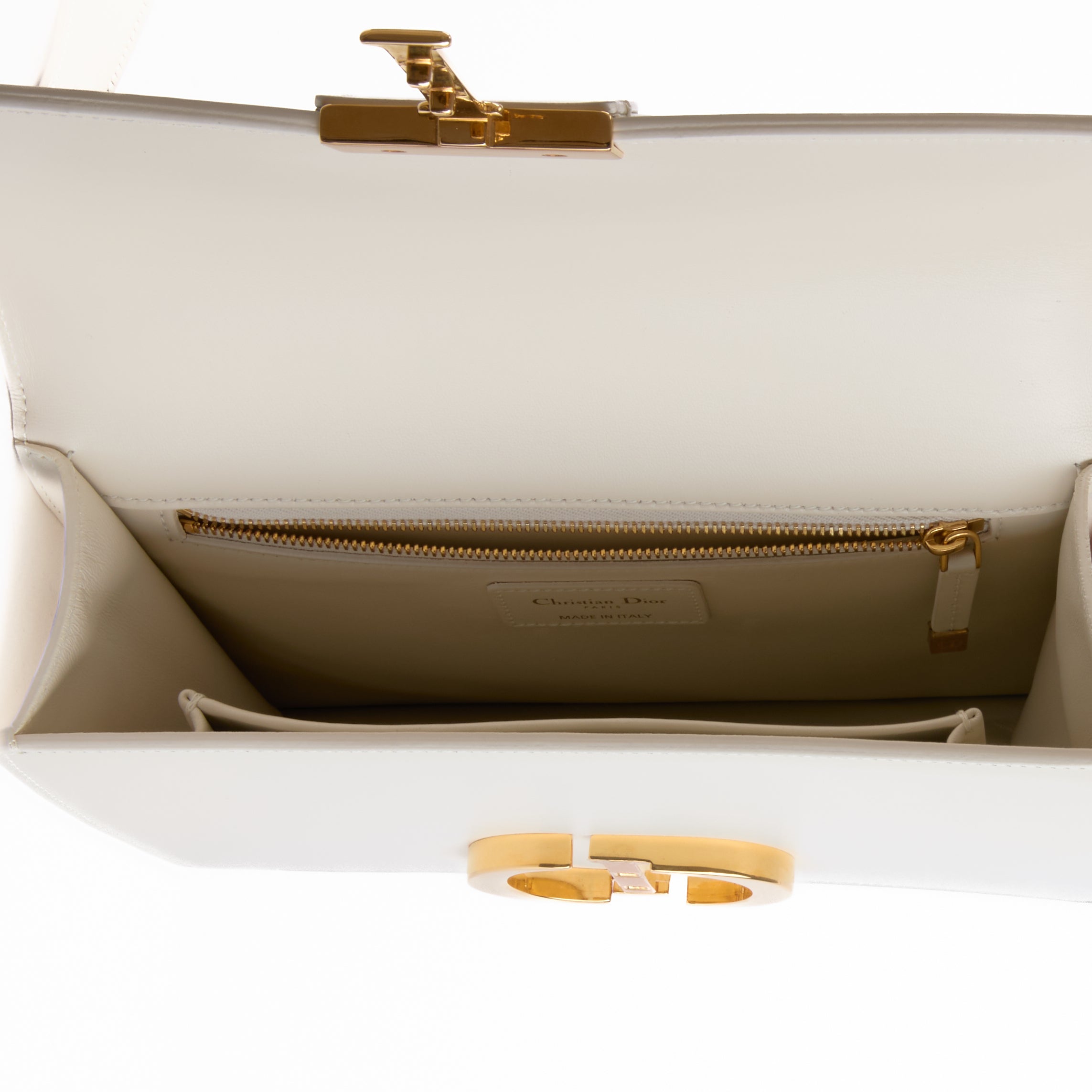 DIOR - 30 Montaigne handbag in white leather - Handbag