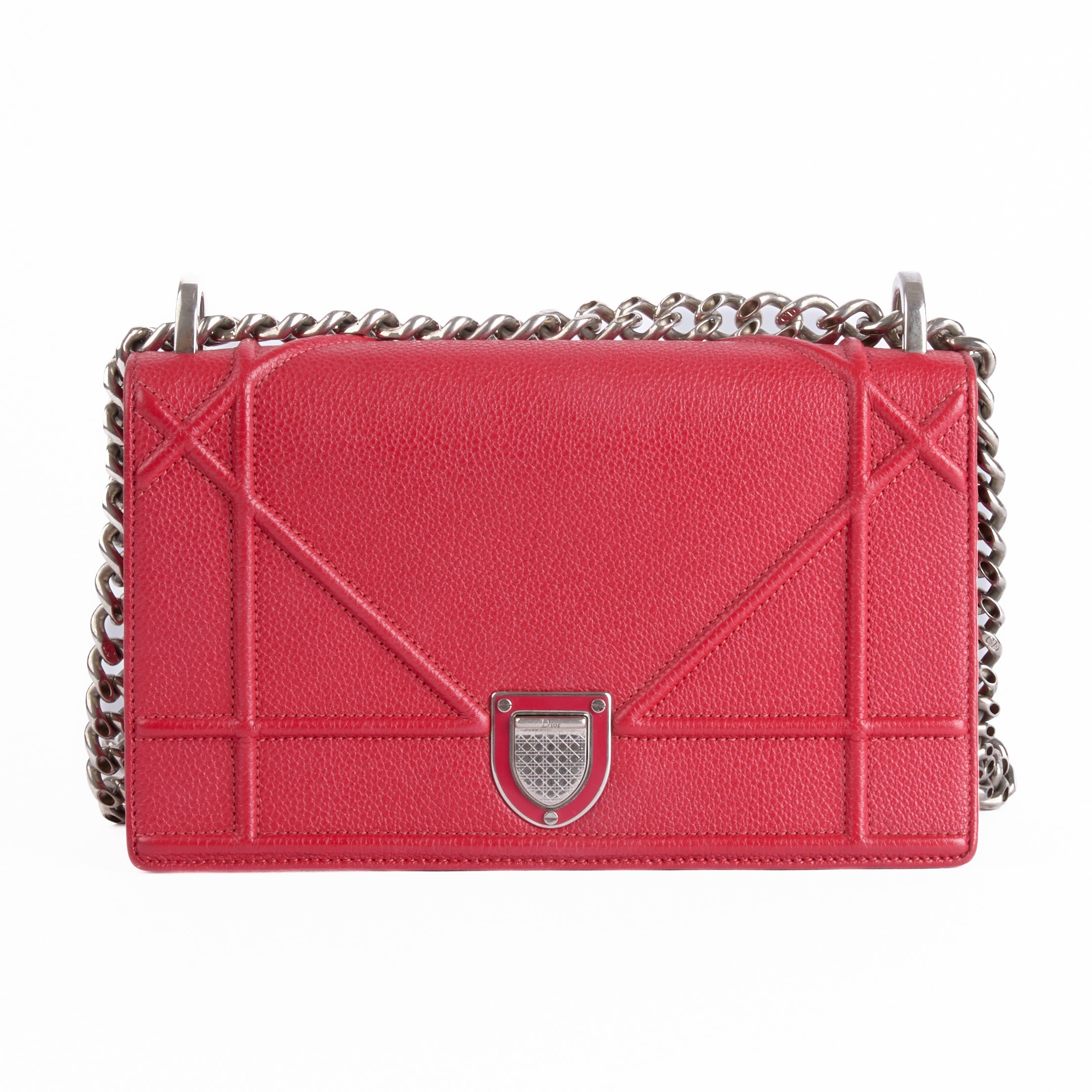 DIOR - Sac à main Diorama Small cuir rouge - Hand bag