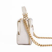 CHANEL - Sac bandoulière Vanity Logo CC cuir caviar blanc - Hand bag