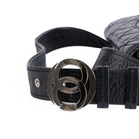 CHANEL - Black Quilted Leather Logo Handbag - Hand bag 