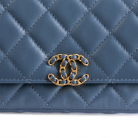 CHANEL - Sac bandoulière Wallet on chain Mini 19 cuir bleu - Hand bag