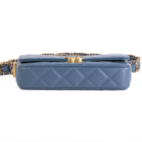 CHANEL - Sac bandoulière Wallet on chain Mini 19 cuir bleu - Hand bag