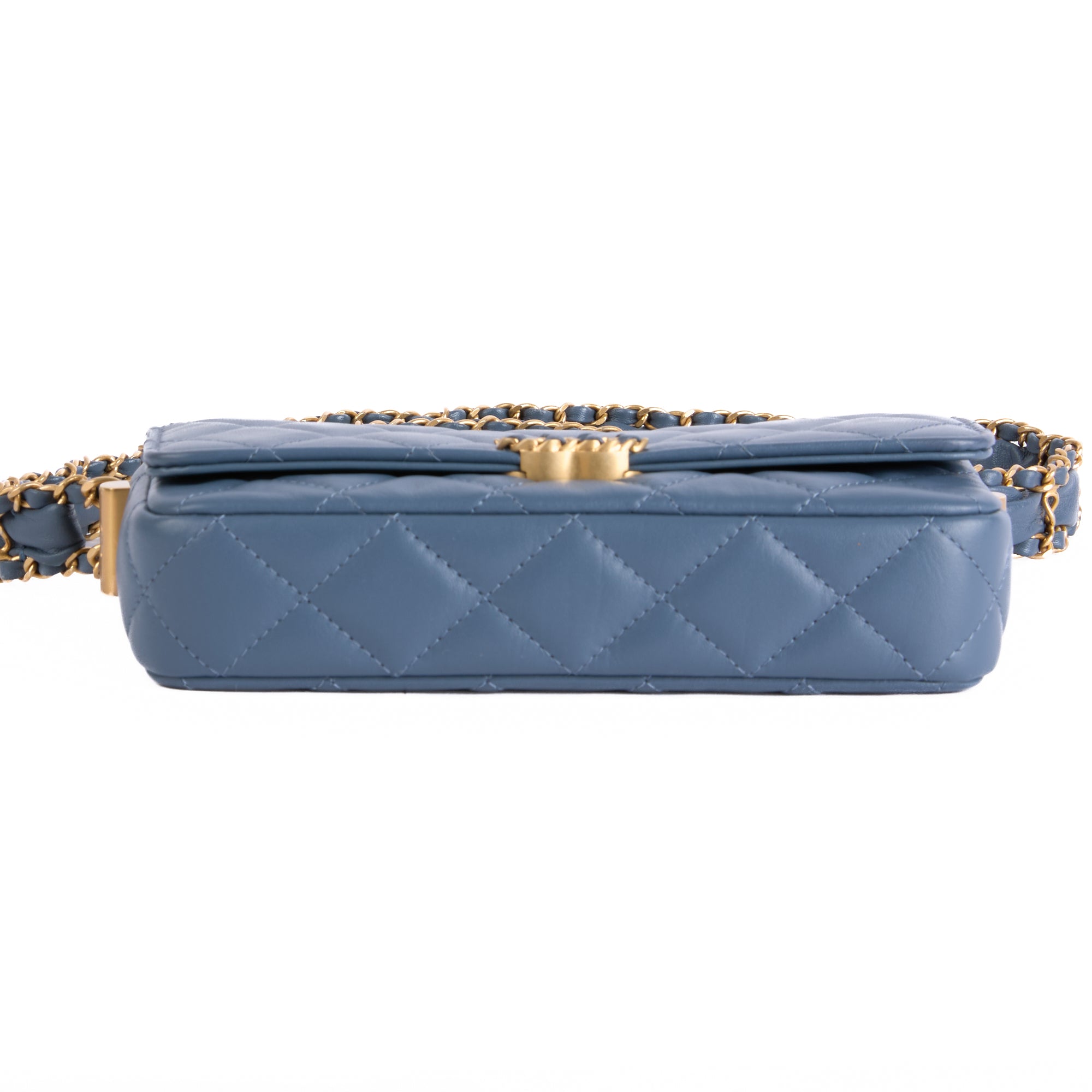 CHANEL - Sac bandoulière Wallet on chain Mini 19 cuir bleu - Hand bag