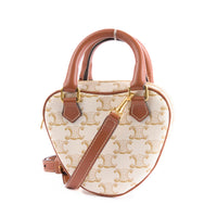 CELINE - Sac bandoulière Coeur toile Triomphe blanc - Hand bag
