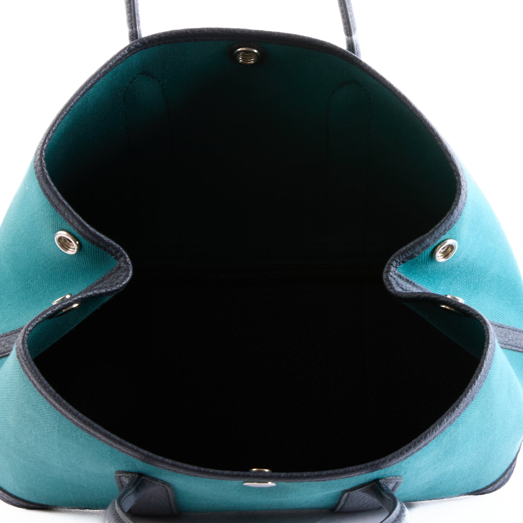 HERMES - Garden Party 30 handbag in blue chevron canvas - Handbag 