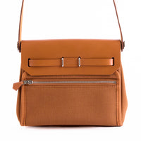 HERMES - Mini Herbag Zip 20 shoulder bag in Fauve military canvas - Handbag 