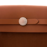 HERMES - Mini Herbag Zip 20 shoulder bag in Fauve military canvas - Handbag 